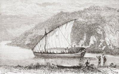 A Dhow on the Congo River in the 19th Century, from 